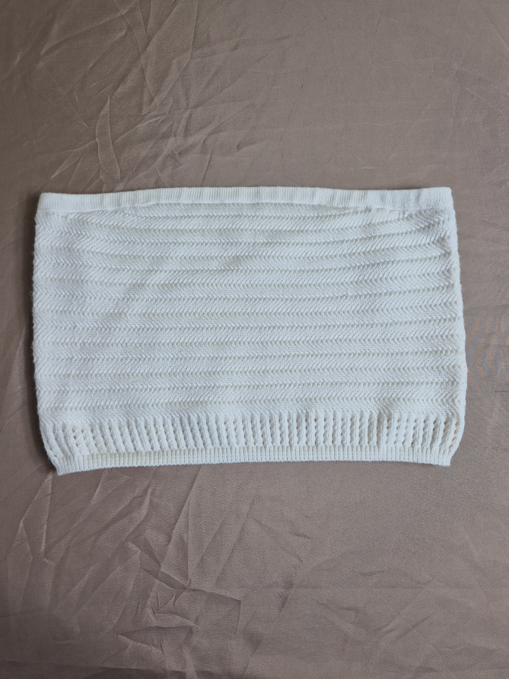 Rebellion White Chevron Knit Tube Top Bandeau NWOT, Xlarge